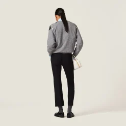 Black Grain De Poudre Pants | Miu Miu