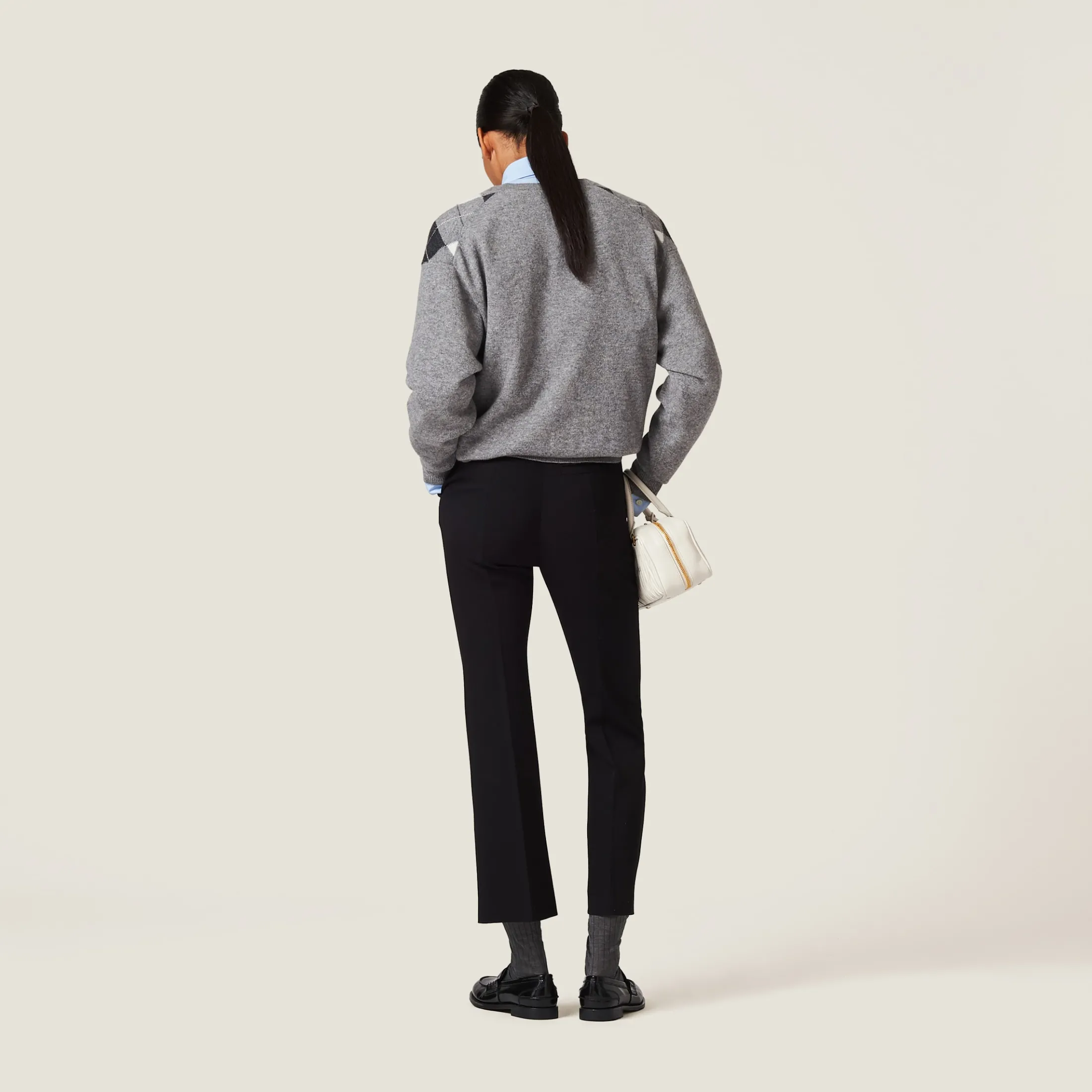 Black Grain De Poudre Pants | Miu Miu