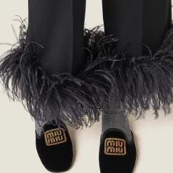Black Grain De Poudre Pants | Miu Miu