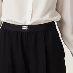 Black Grain De Poudre Pants | Miu Miu