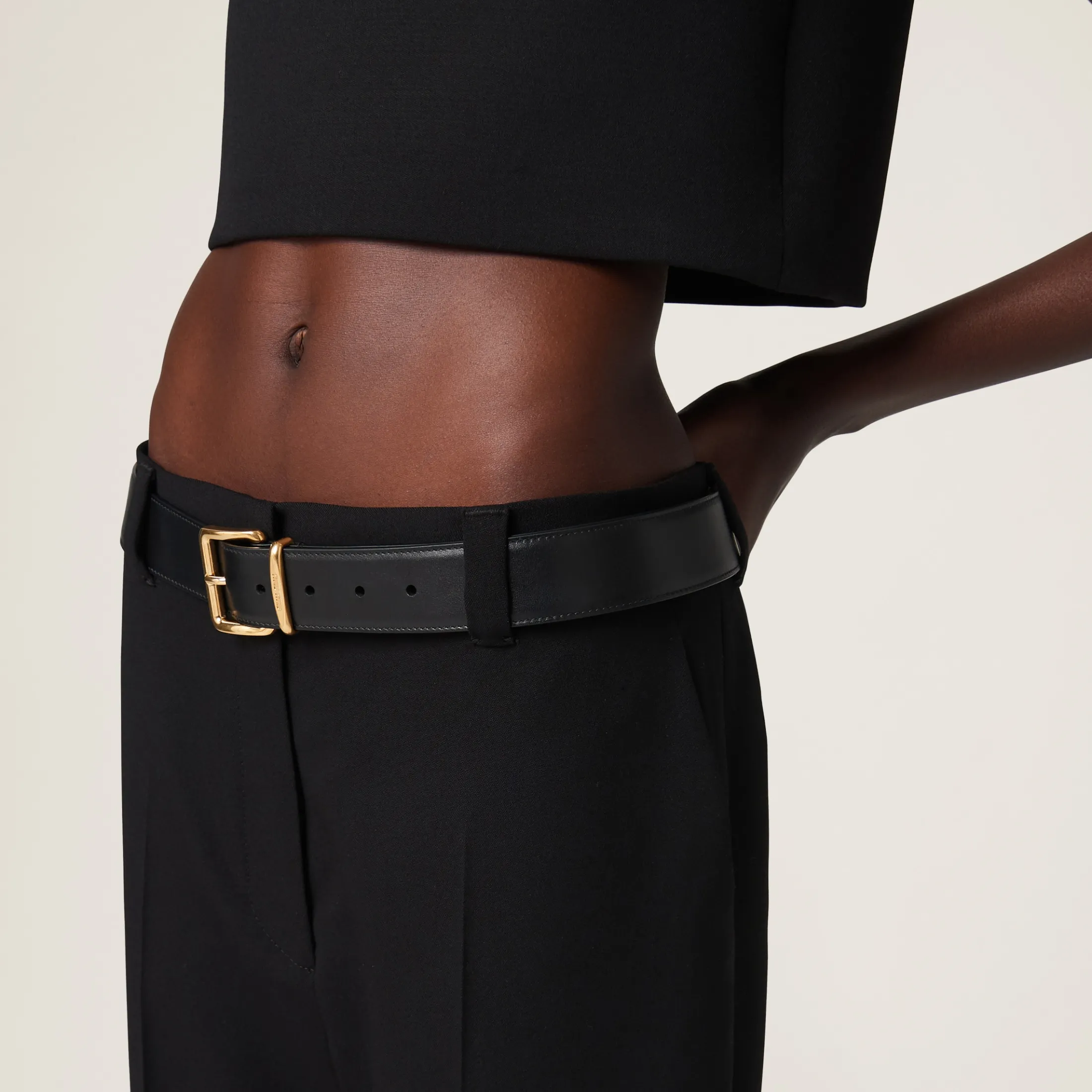 Black Grain De Poudre Pants | Miu Miu
