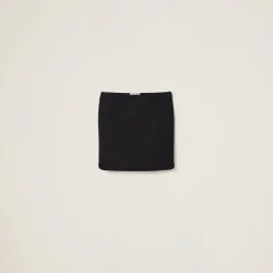 Black Grain De Poudre Skirt | Miu Miu