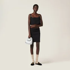 Black Grain De Poudre Skirt | Miu Miu