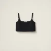 Black Grain De Poudre Top | Miu Miu