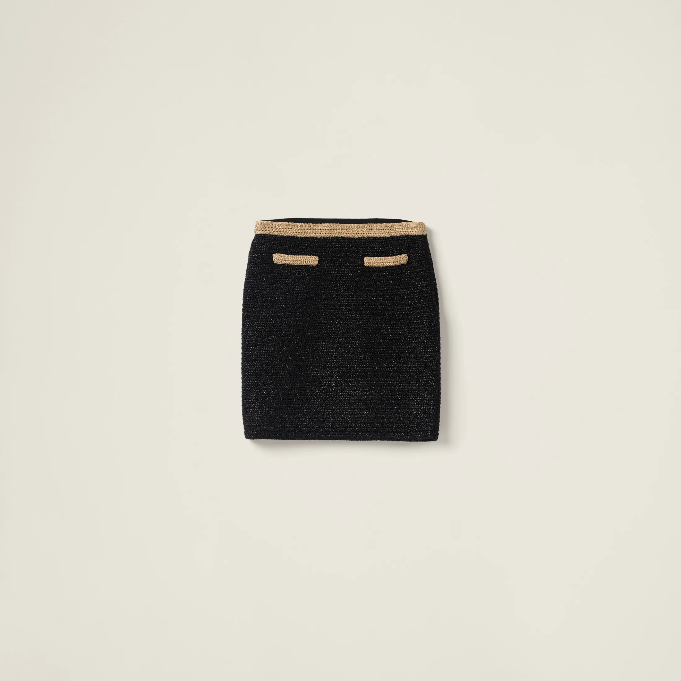 Black Lamé Skirt | Miu Miu