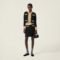 Black Lamé Skirt | Miu Miu
