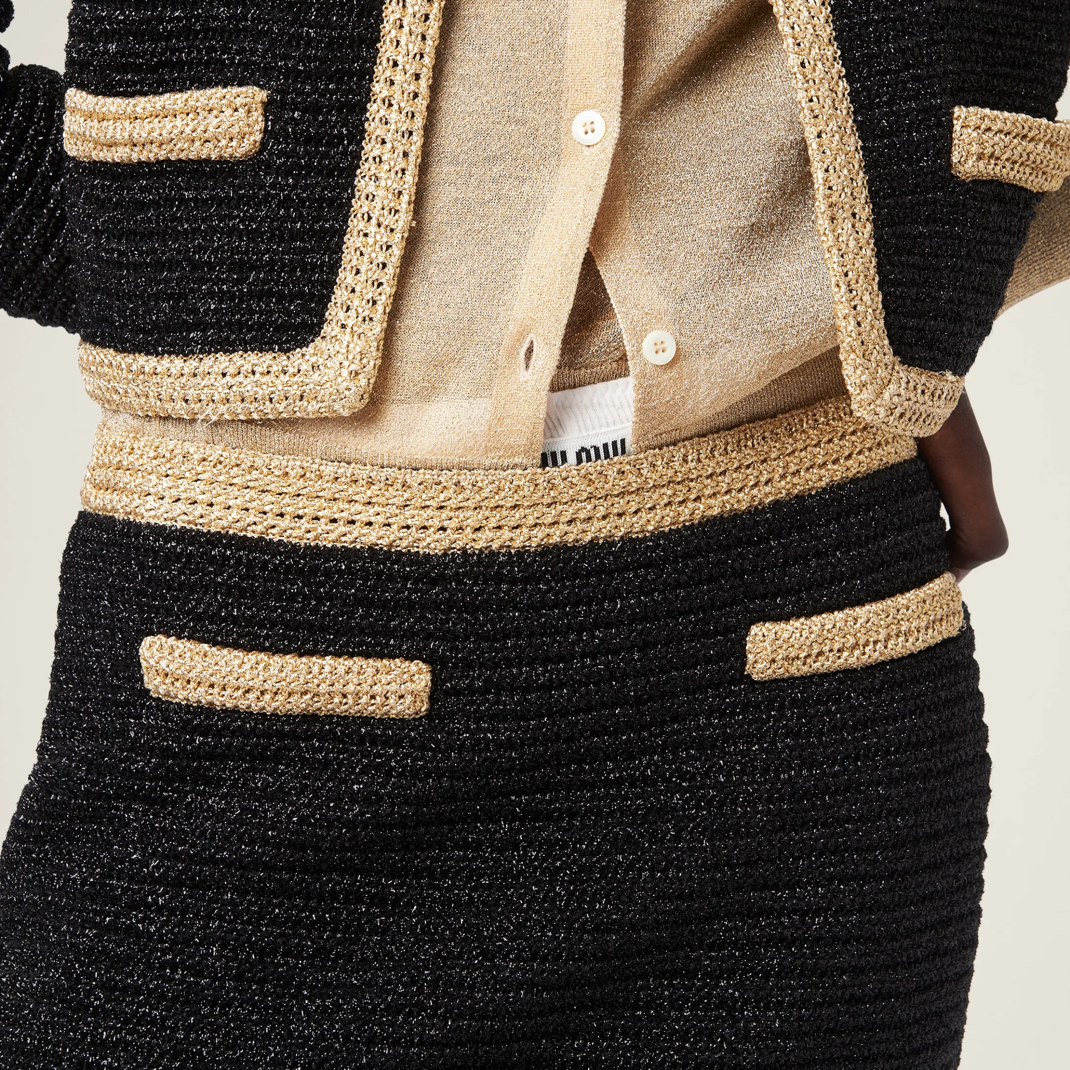 Black Lamé Skirt | Miu Miu