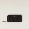 Black Large Matelassé Nappa Leather Wallet | Miu Miu