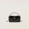 Black Leather And Patent Leather Shoulder Bag | Miu Miu