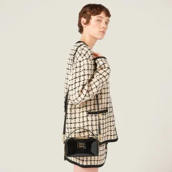 Black Leather And Patent Leather Shoulder Bag | Miu Miu