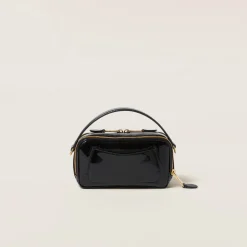 Black Leather And Patent Leather Shoulder Bag | Miu Miu
