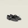 Black Leather Ballerinas | Miu Miu