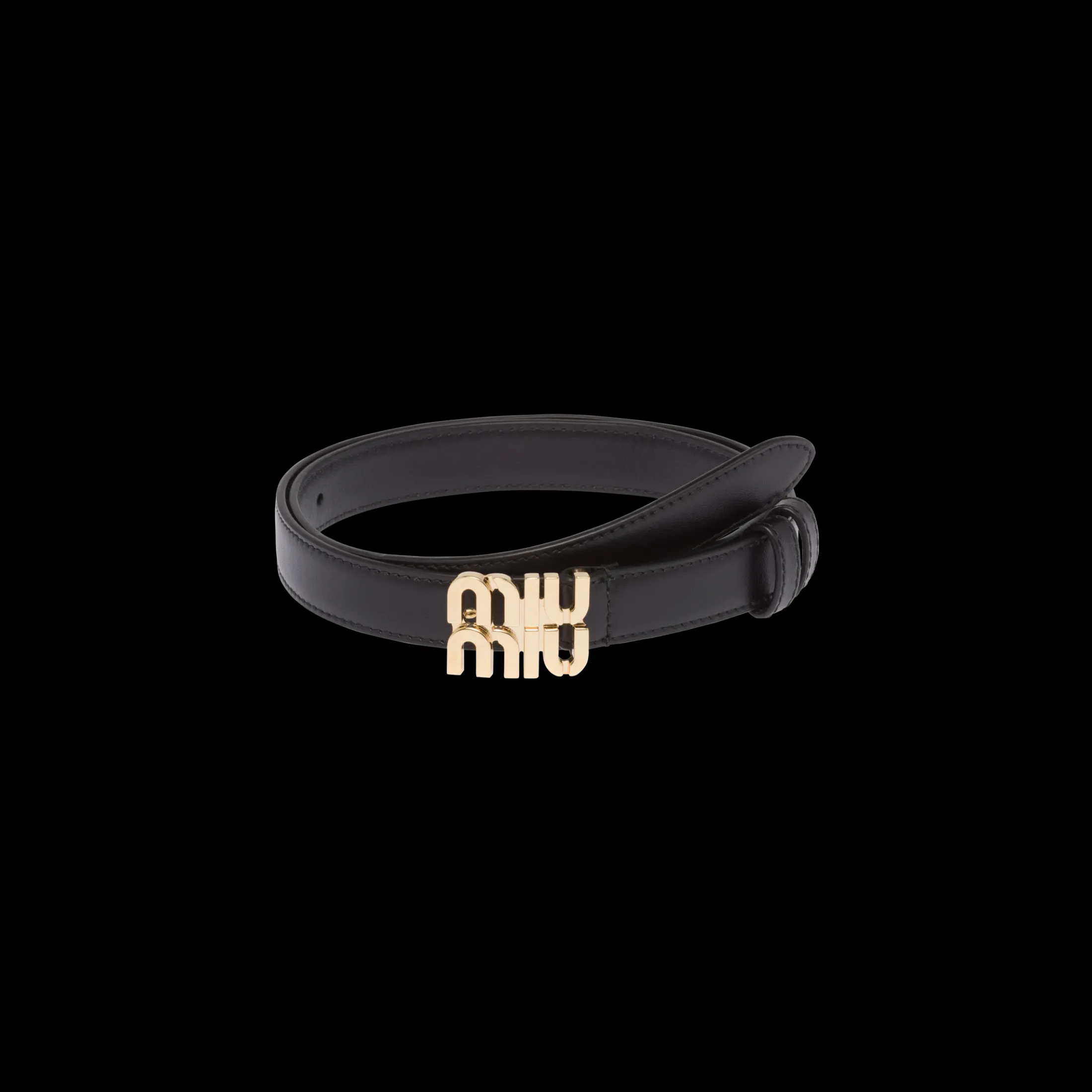 Black Leather Belt | Miu Miu