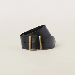 Black Leather Belt | Miu Miu