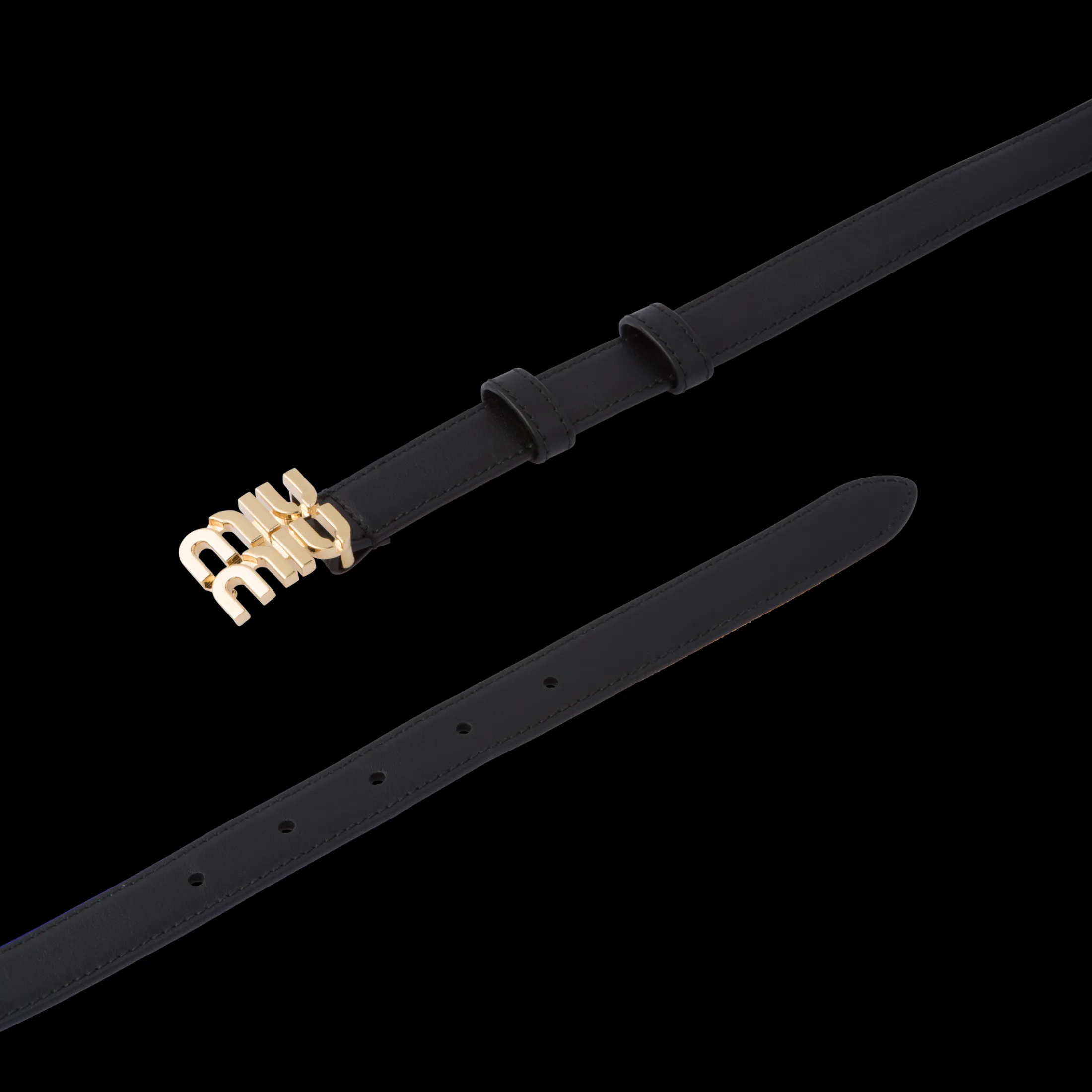 Black Leather Belt | Miu Miu