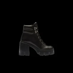 Black Leather Booties | Miu Miu