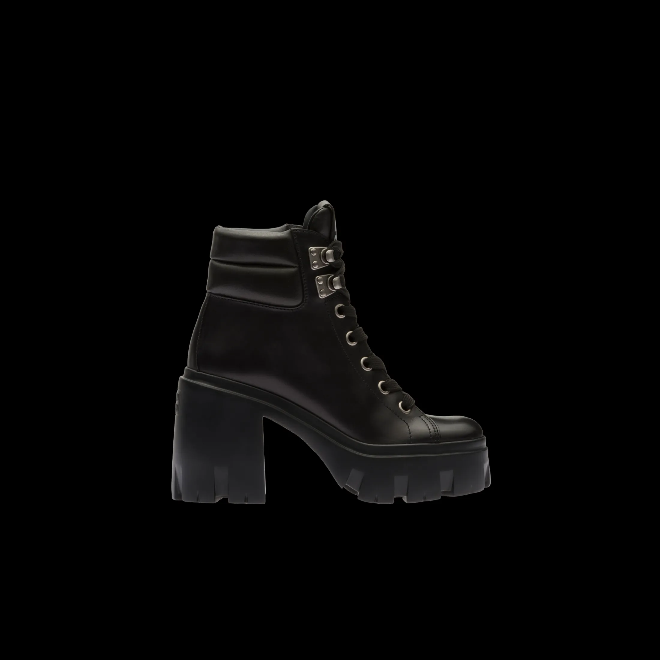 Black Leather Booties | Miu Miu