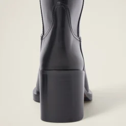 Black Leather Booties | Miu Miu