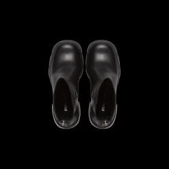 Black Leather Booties | Miu Miu