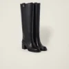 Black Leather Boots | Miu Miu