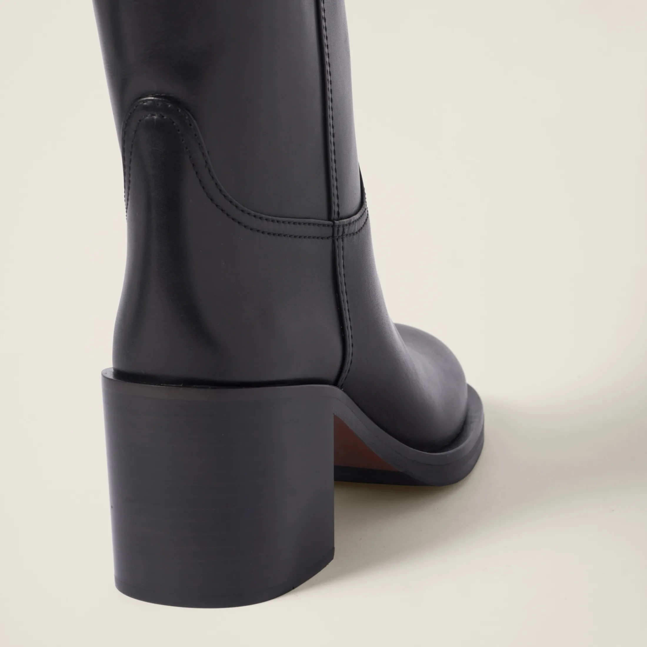 Black Leather Boots | Miu Miu