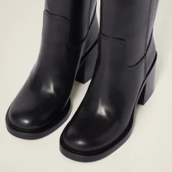 Black Leather Boots | Miu Miu