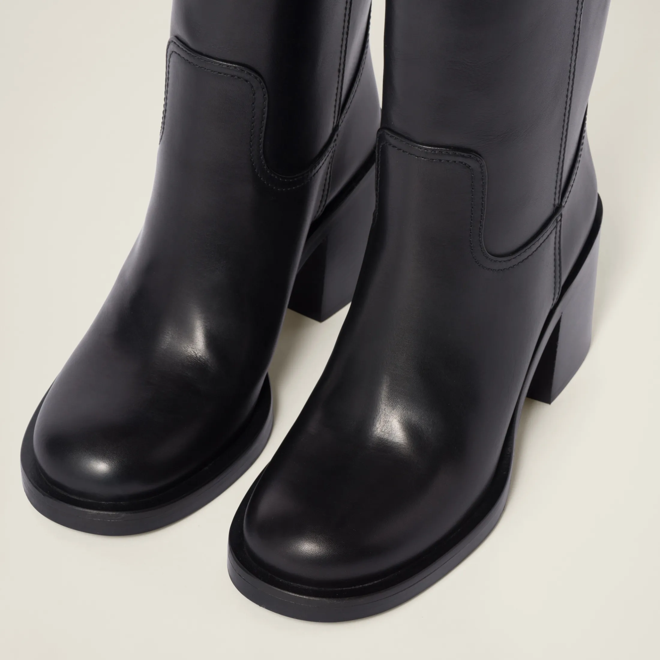 Black Leather Boots | Miu Miu