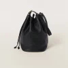 Black Leather Bucket Bag | Miu Miu