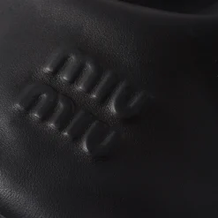 Black Leather Bucket Bag | Miu Miu
