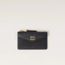 Black Leather Card Holder | Miu Miu