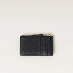 Black Leather Card Holder | Miu Miu