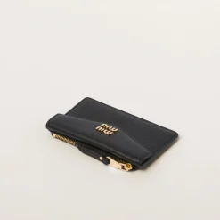Black Leather Card Holder | Miu Miu