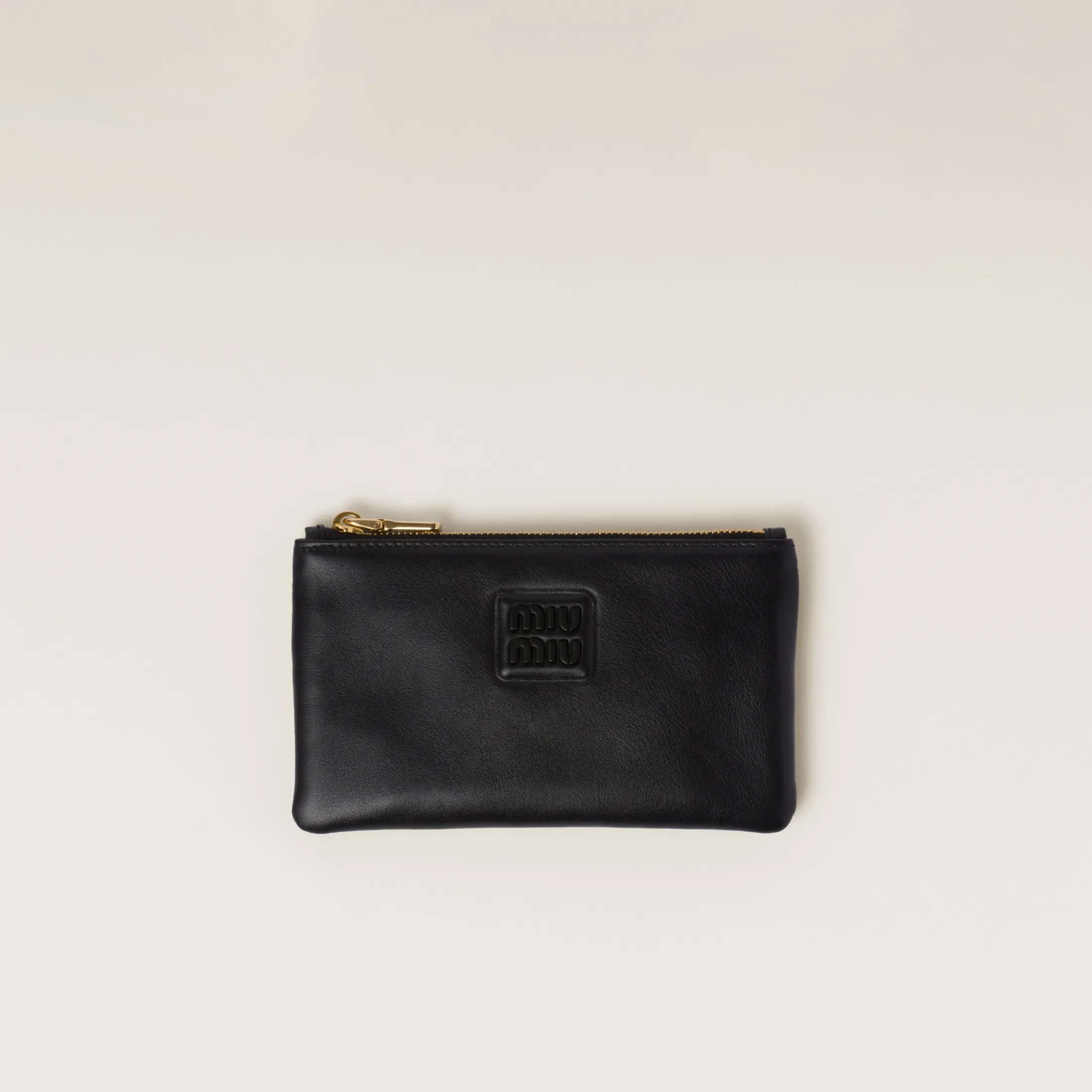 Black Leather Envelope Pouch | Miu Miu