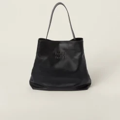 Black Leather Hobo Bag | Miu Miu