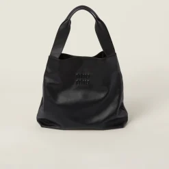Black Leather Hobo Bag | Miu Miu