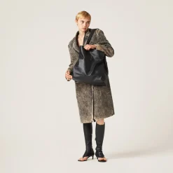 Black Leather Hobo Bag | Miu Miu