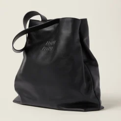 Black Leather Hobo Bag | Miu Miu