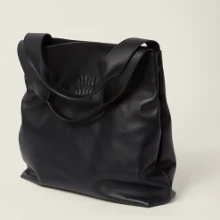 Black Leather Hobo Bag | Miu Miu