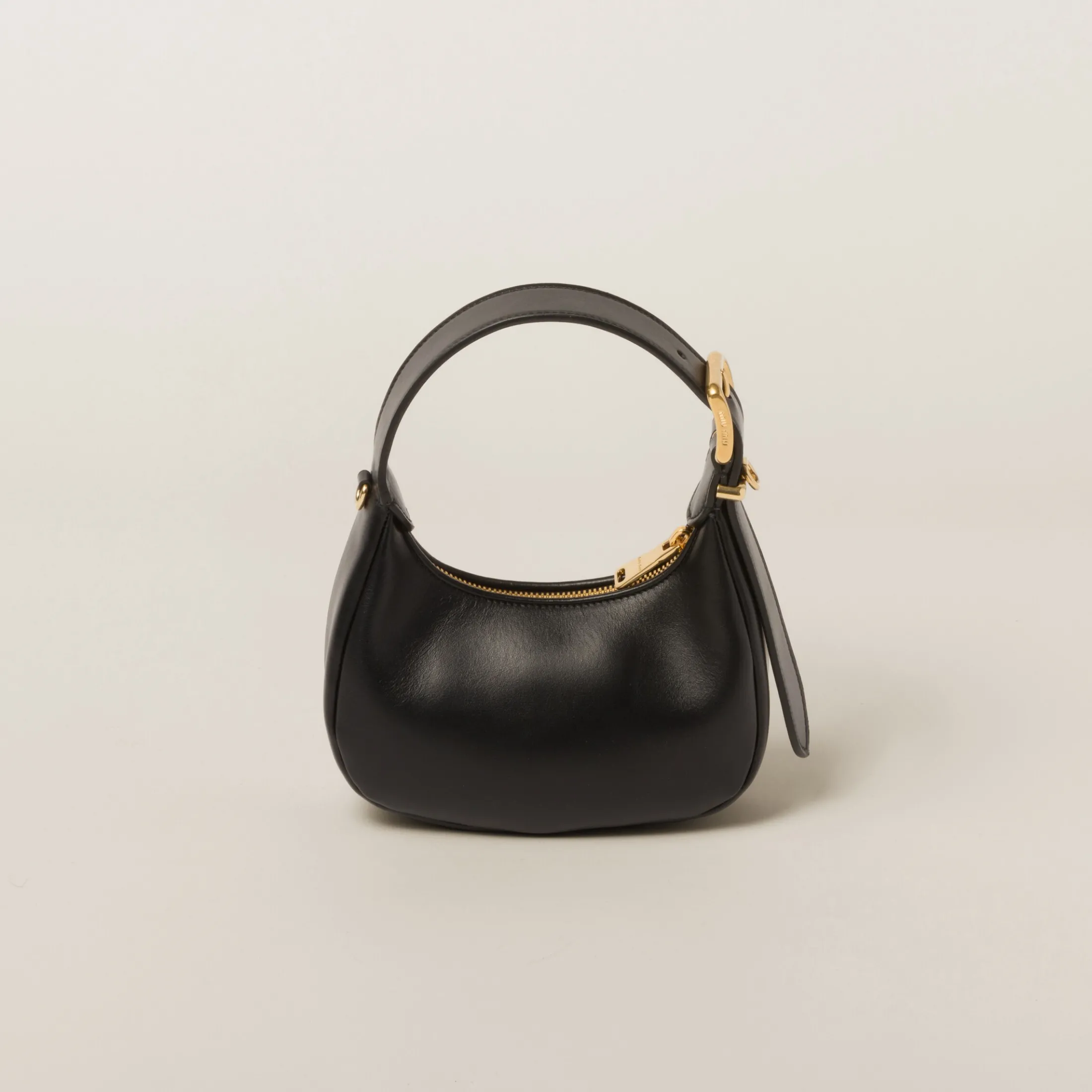 Black Leather Hobo Bag | Miu Miu
