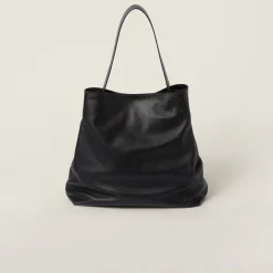 Black Leather Hobo Bag | Miu Miu