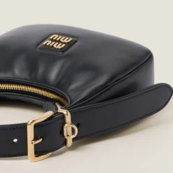 Black Leather Hobo Bag | Miu Miu