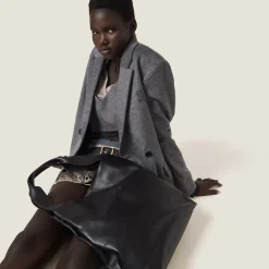 Black Leather Hobo Bag | Miu Miu