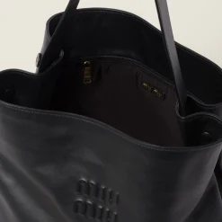 Black Leather Hobo Bag | Miu Miu