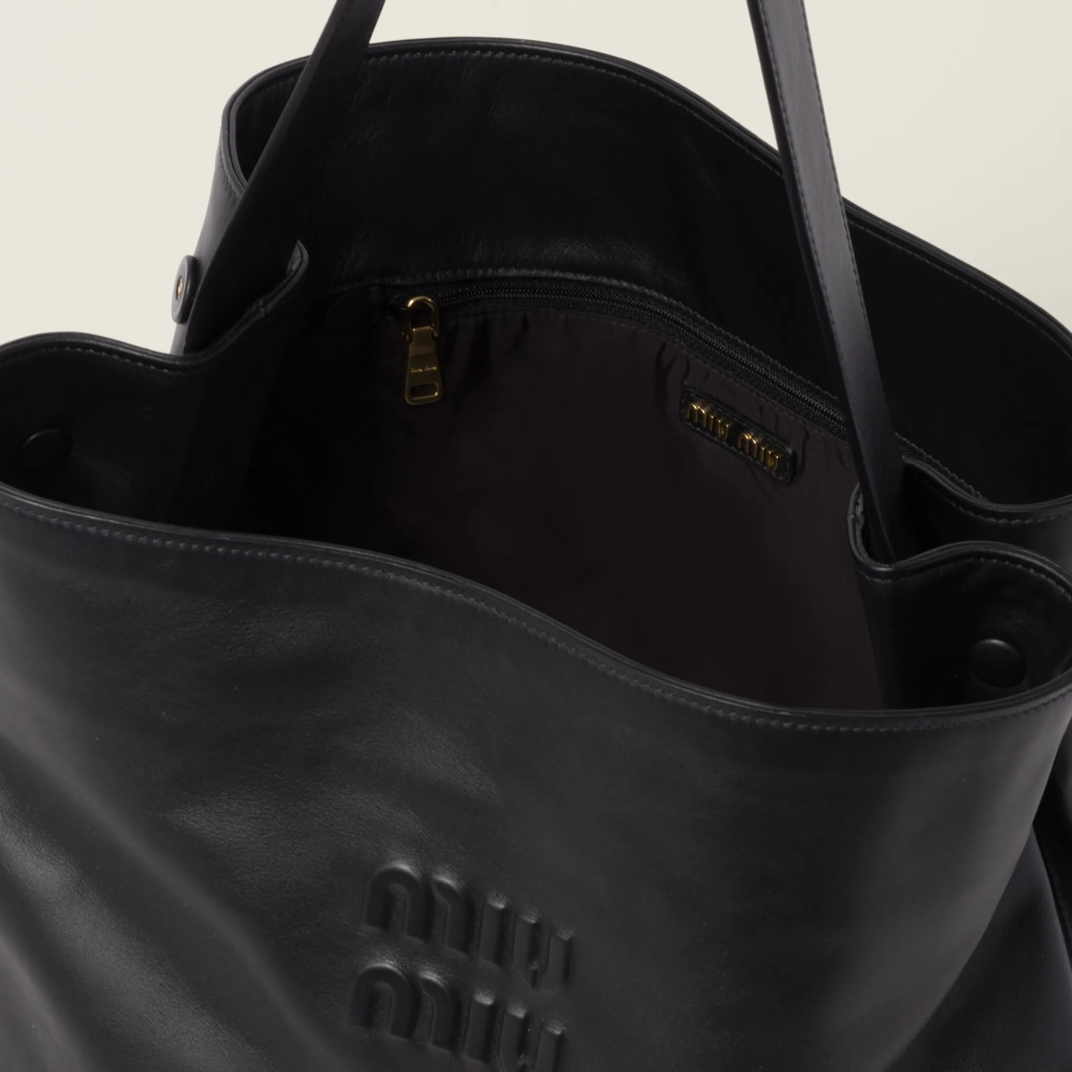 Black Leather Hobo Bag | Miu Miu
