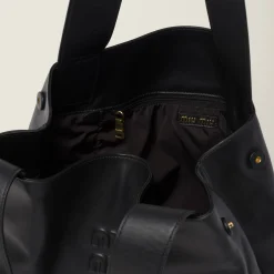Black Leather Hobo Bag | Miu Miu