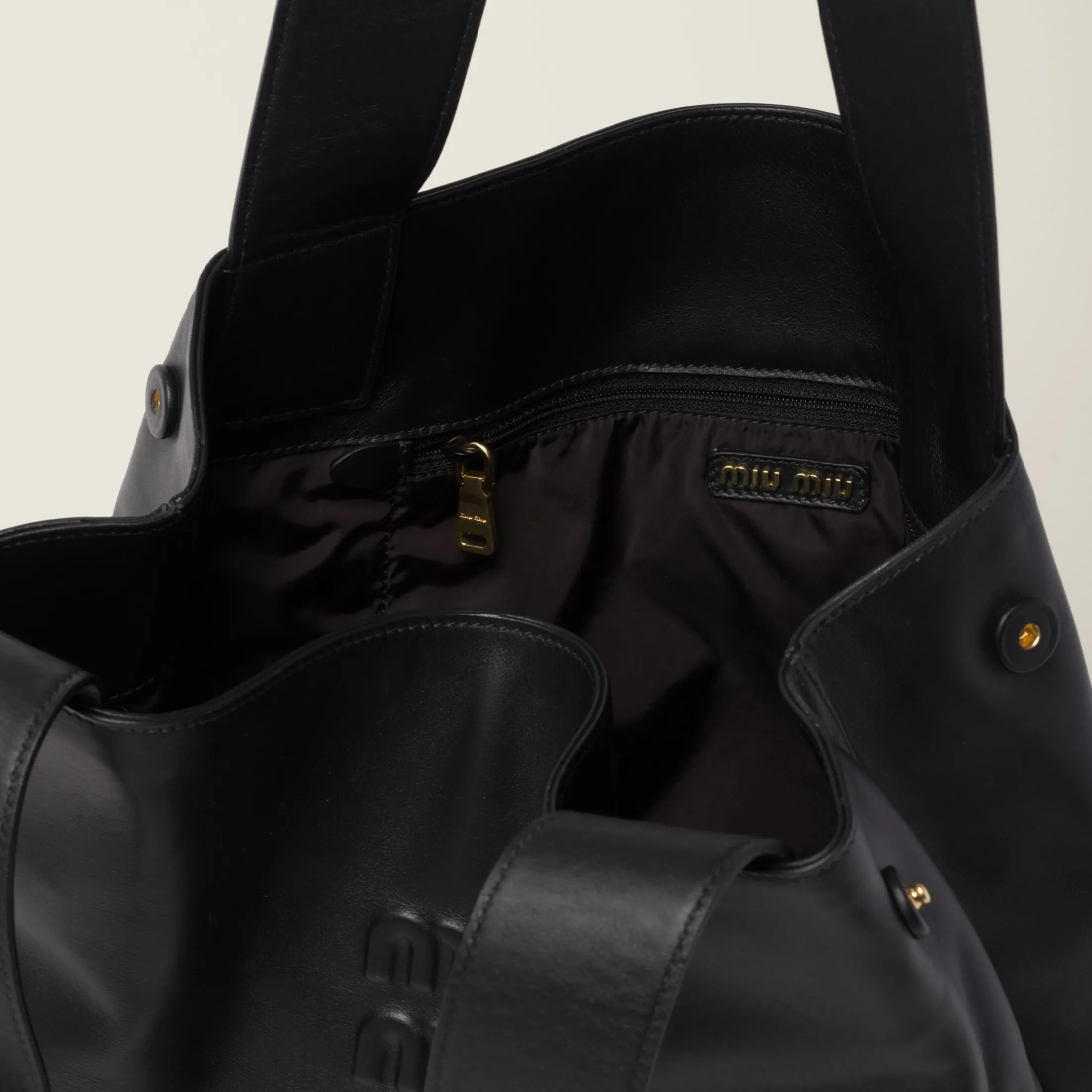 Black Leather Hobo Bag | Miu Miu