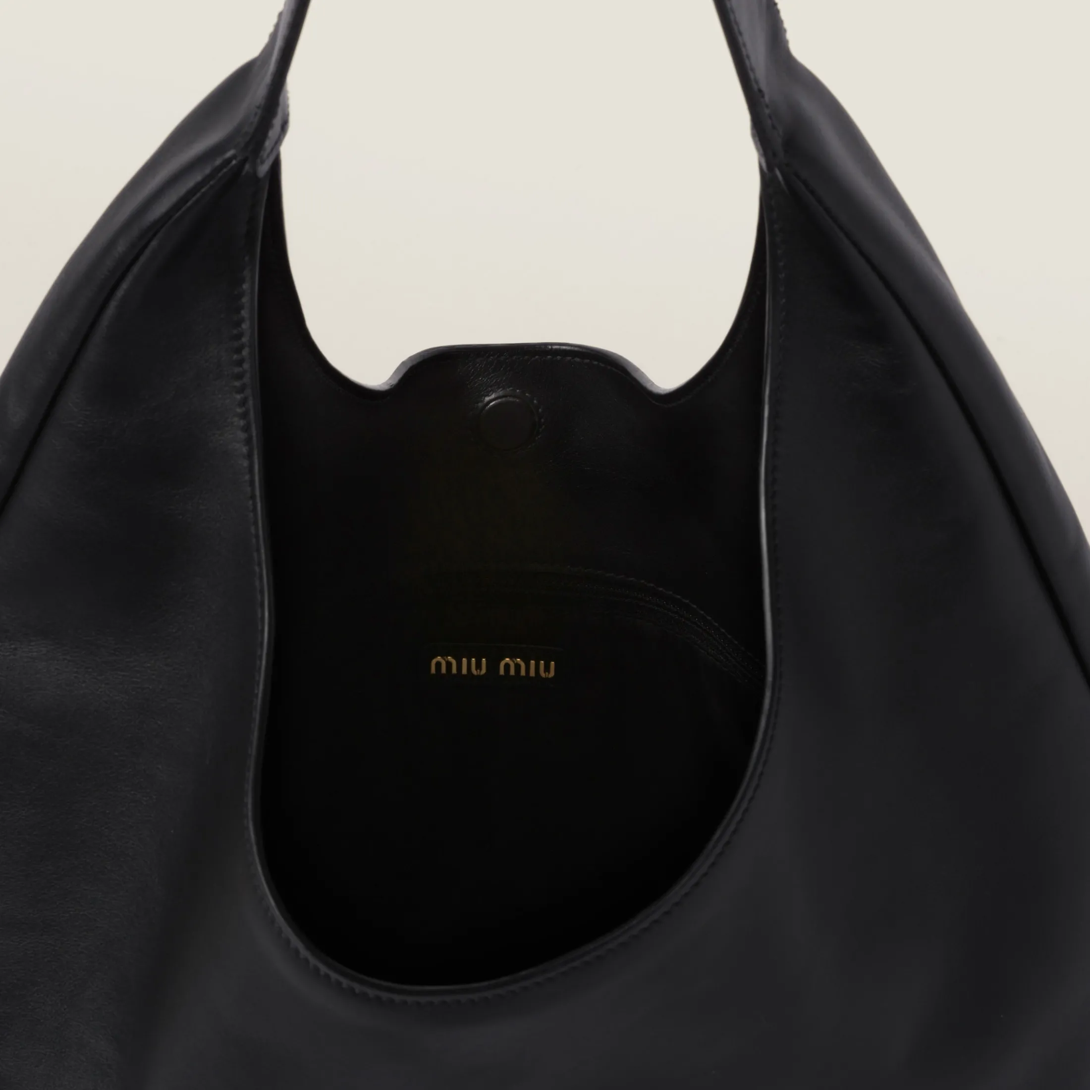 Black Leather Hobo Bag | Miu Miu