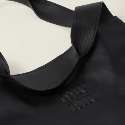 Black Leather Hobo Bag | Miu Miu