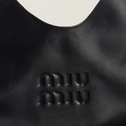 Black Leather Hobo Bag | Miu Miu