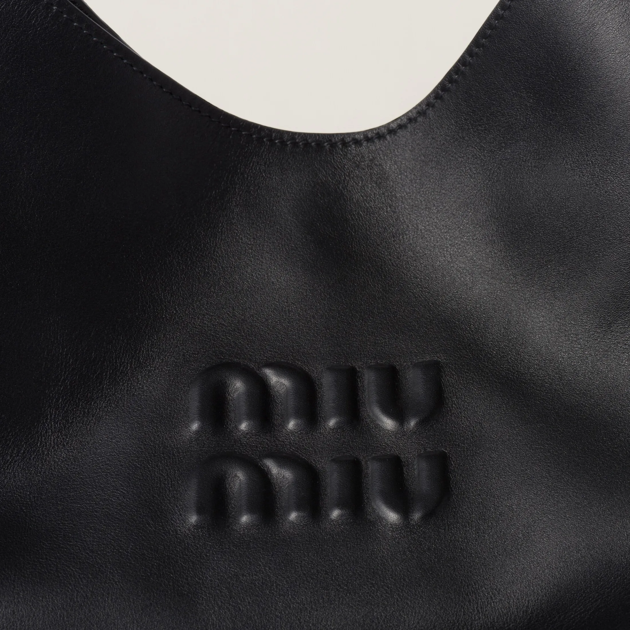 Black Leather Hobo Bag | Miu Miu